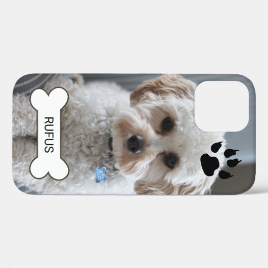 写真と名前カスタムの犬パーソナライズされた作 Case-Mate iPhoneケース (裏面 (横))