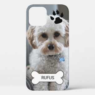 写真と名前カスタムの犬パーソナライズされた作 iPhone 12ケース