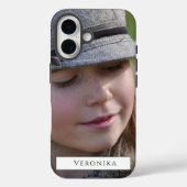 写真と名前パーソナライズされたモダンタイポグラフィ Case-Mate iPhoneケース (裏面)