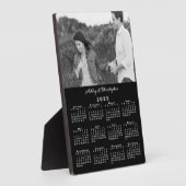 写真と名前パーソナライズされた2025年カレンダー黒 フォトプラーク (側面)