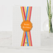 写真と名前最高のオレンジ付きの誕生日の日 カード (裏面)