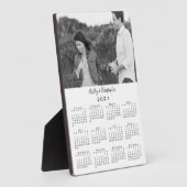 写真と名前2021パーソナライズされたカレンダーデスクトップ フォトプラーク (側面)