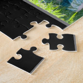 写真と名前、またはメッセージ(白いスクリプト) ジグソーパズル (側面)