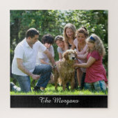 写真と名前、またはメッセージ(白いスクリプト) ジグソーパズル (縦)