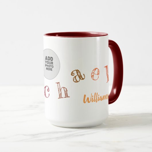 写真と名前 マグカップ (正面右)