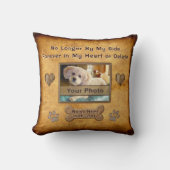 写真と名前、犬を失う悔やみや弔慰の贈り物 クッション (正面)