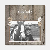 写真と名前rustic馬好き マグネット (正面)