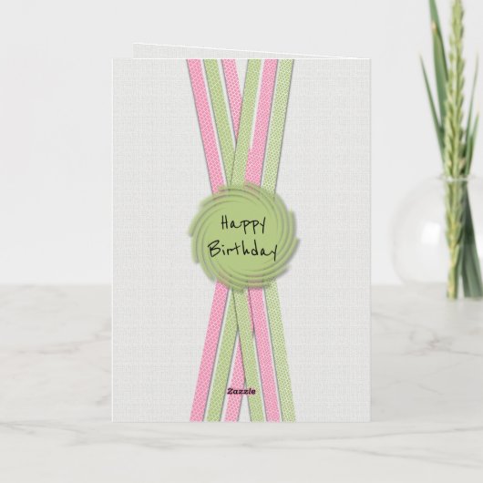 写真と名最高の前のピンクと誕生日の日 カード (裏面)