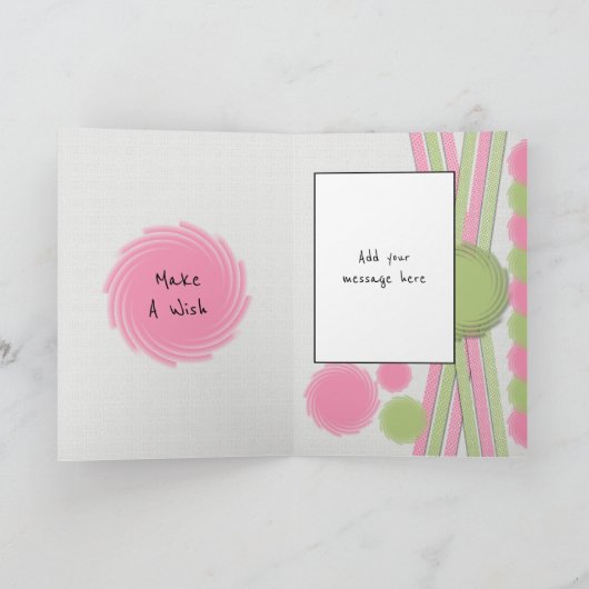 写真と名最高の前のピンクと誕生日の日 カード (内部)