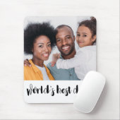 写真と名最高の前の世界のパパタイポグラフィ マウスパッド (マウス)