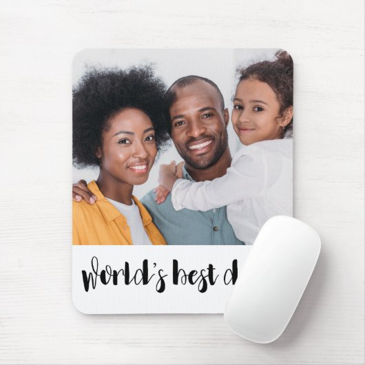 写真と名最高の前の世界のパパタイポグラフィ マウスパッド (マウス)