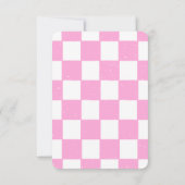 写真と女の子のためのピンクチェスの誕生日パーティー 招待状 (裏面)