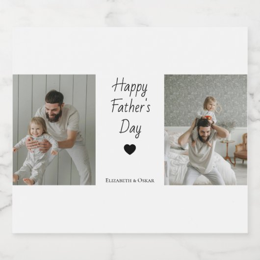 写真と子供の名前を持つ父の日の贈り物 – ビールラベル (シングルラベル)