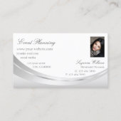 写真と宝石飾付きの高貴な白い銀 名刺 (裏面)