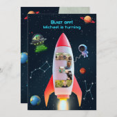 写真と巨大な3つ | ロケット宇宙3回目 招待状 (正面/裏面)