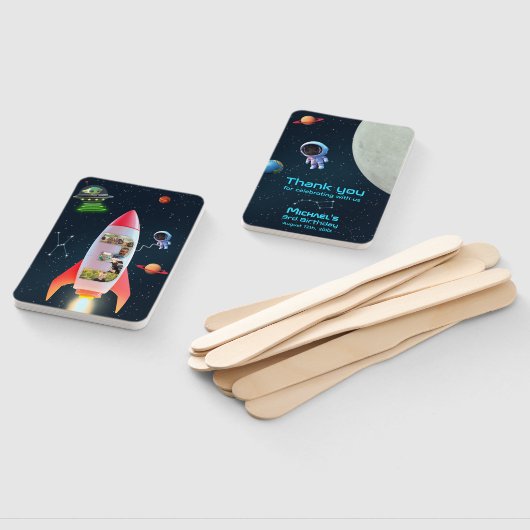 写真と巨大な3つ | 宇宙ロケット第3誕生日 ハンドファン (組立なし)