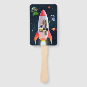写真と巨大な4つ | 宇宙ロケット4th誕生日 ハンドファン (正面)