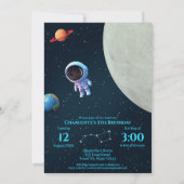 写真と巨大な5つ | ロケット宇宙第5誕生日 招待状 (裏面)