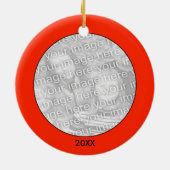 写真と年の赤丸の追加オーナメント セラミックオーナメント (裏面)