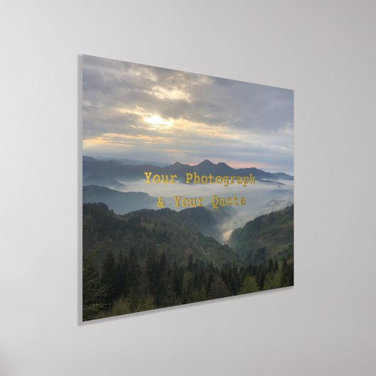 写真と引用文オーバーレイシンプルKeepsakeエレガント 箔ポスター (レイダウン)