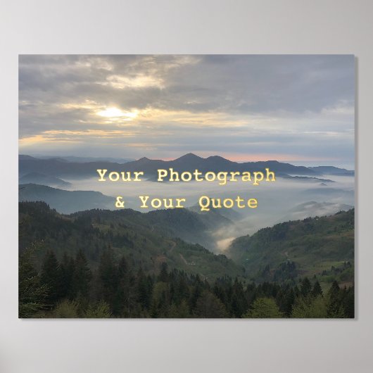 写真と引用文オーバーレイシンプルKeepsakeエレガント 箔ポスター (正面)