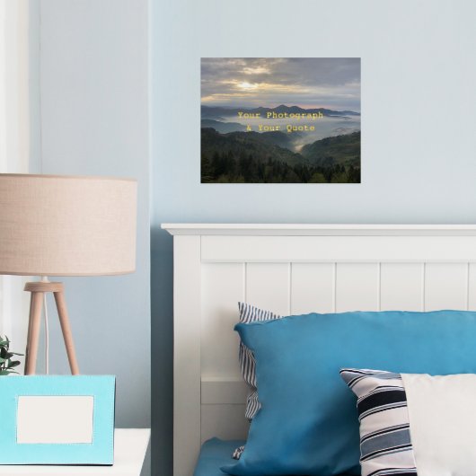 写真と引用文オーバーレイシンプルKeepsakeエレガント 箔ポスター (インサイチュ (寝室))