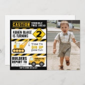 写真と恐ろしい2人の招待状に注意 招待状 (正面/裏面)