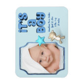 写真と情報とベビー・ベアの少年 マグネット (縦)