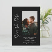 写真と手のタイポグラフィ日付を保存3 B垂直 招待状 (スタンド正面)