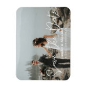 写真と手書きタイポグラフィ日付の保存H マグネット (縦)