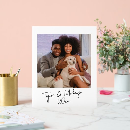 写真と手書き文字テンプレート パーソナライズされた アクリルサイン (ウェディング)