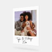 写真と手書き文字テンプレート パーソナライズされた アクリルサイン (傾斜)