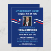 写真と政治的な資金集めキャンペーンのキックオフ (正面/裏面)