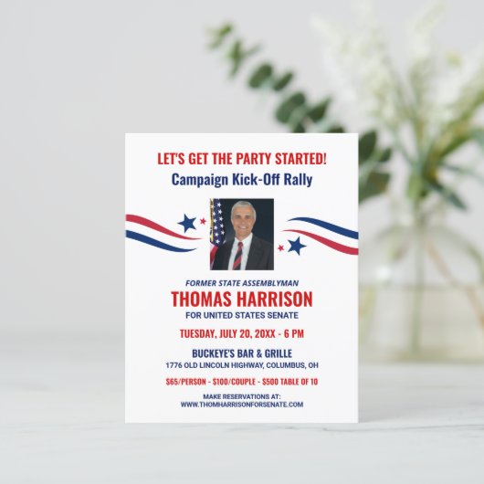 写真と政治的な資金集めキャンペーンのキックオフ (スタンド正面)