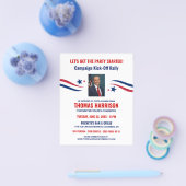 写真と政治的な資金集めキャンペーンのキックオフ チラシ (シングル)