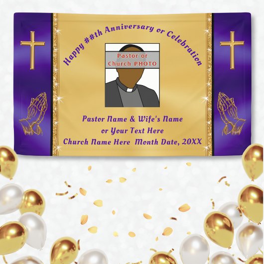 写真と教会パーソナライズされたの記念日のバナー 横断幕