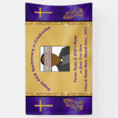 写真と教会パーソナライズされたの記念日のバナー 横断幕 (縦)