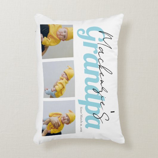 写真と文字おばあちゃんカスタムパーソナライズされた アクセントクッション (正面(垂直))