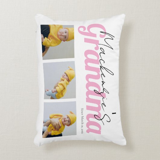 写真と文字おばあちゃんカスタムパーソナライズされた アクセントクッション (正面(垂直))