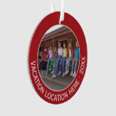 写真と文字で休暇のお土産を作る オーナメント (正面)