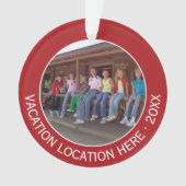 写真と文字で休暇のお土産を作る オーナメント (正面)