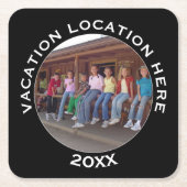 写真と文字で休暇のお土産を作る スクエアペーパーコースター (正面)