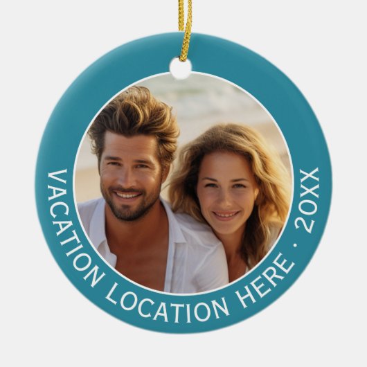 写真と文字で休暇のお土産を作る セラミックオーナメント (正面)