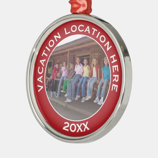 写真と文字で休暇のお土産を作る メタルオーナメント (左)
