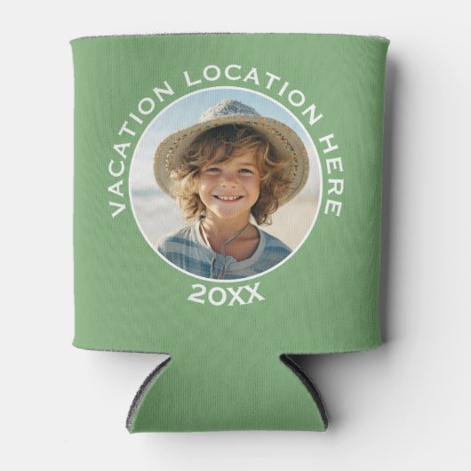 写真と文字で休暇のお土産を作る 缶クーラー (正面)