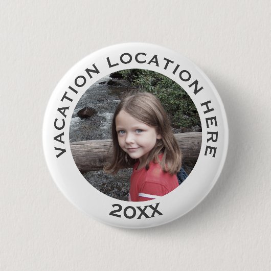 写真と文字で休暇のお土産を作る 缶バッジ (正面)
