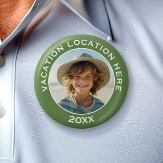 写真と文字で休暇のお土産を作る 缶バッジ