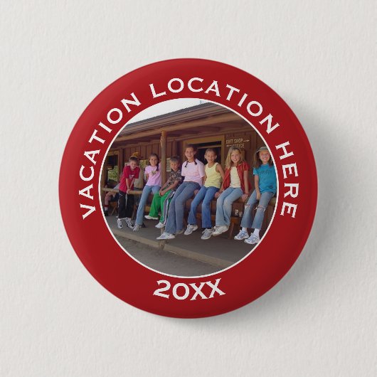 写真と文字で休暇のお土産を作る 缶バッジ (正面)