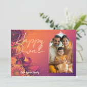 写真と文字のカスタムフェスティバルフレームカード付き 招待状 (スタンド正面)