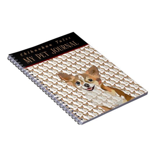 写真と文字のパーソナライズChihuahuas Pet Journal ノートブック (右側)